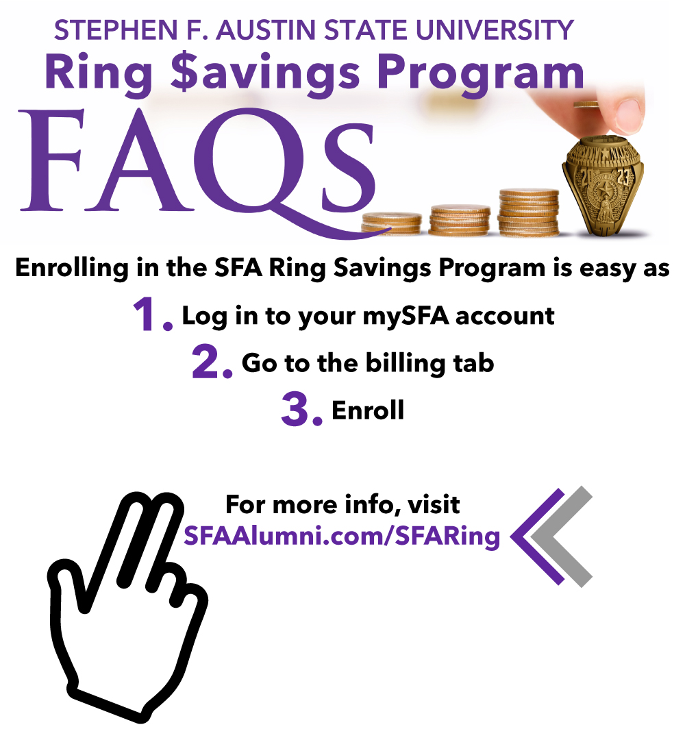 SFA Ring Savings FAQs - Stephen F. Austin State University Alumni